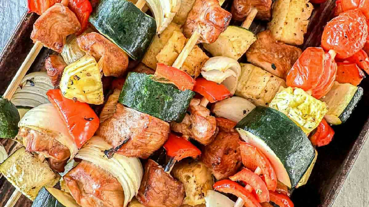 Traeger Kabobs (Grilled Teriyaki Chicken Skewers)