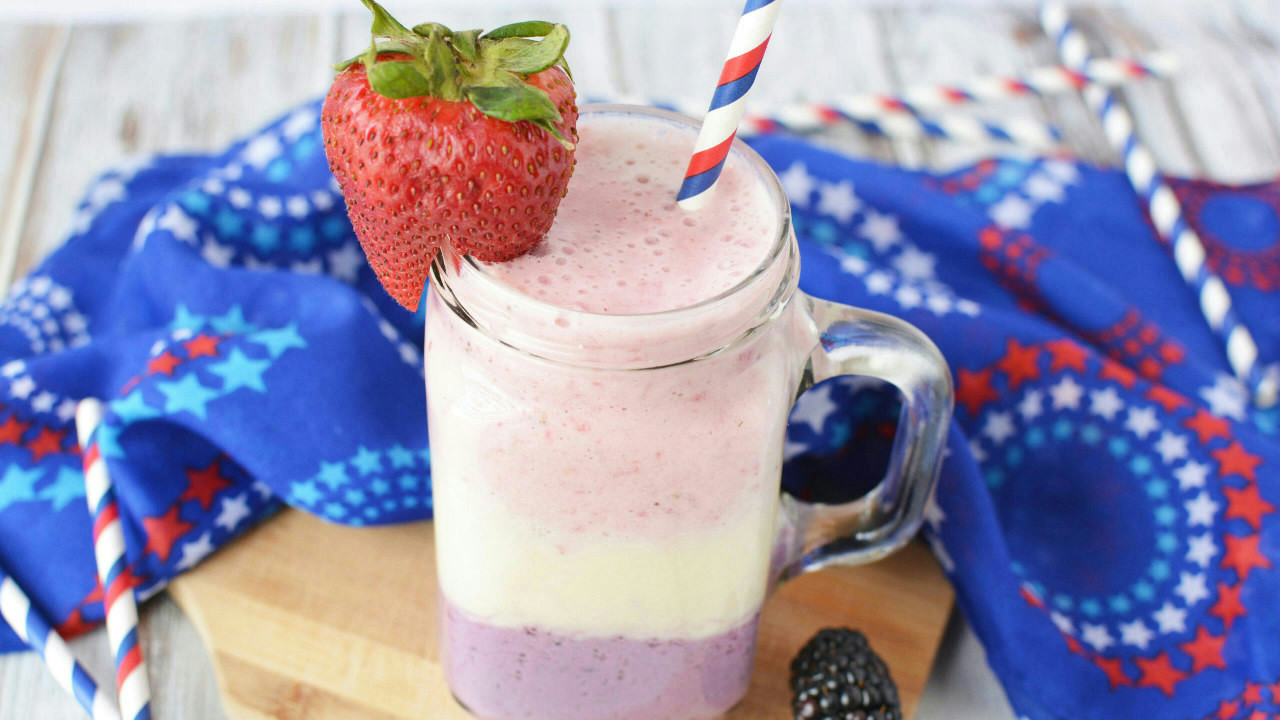 Layered Berry Banana Smoothie