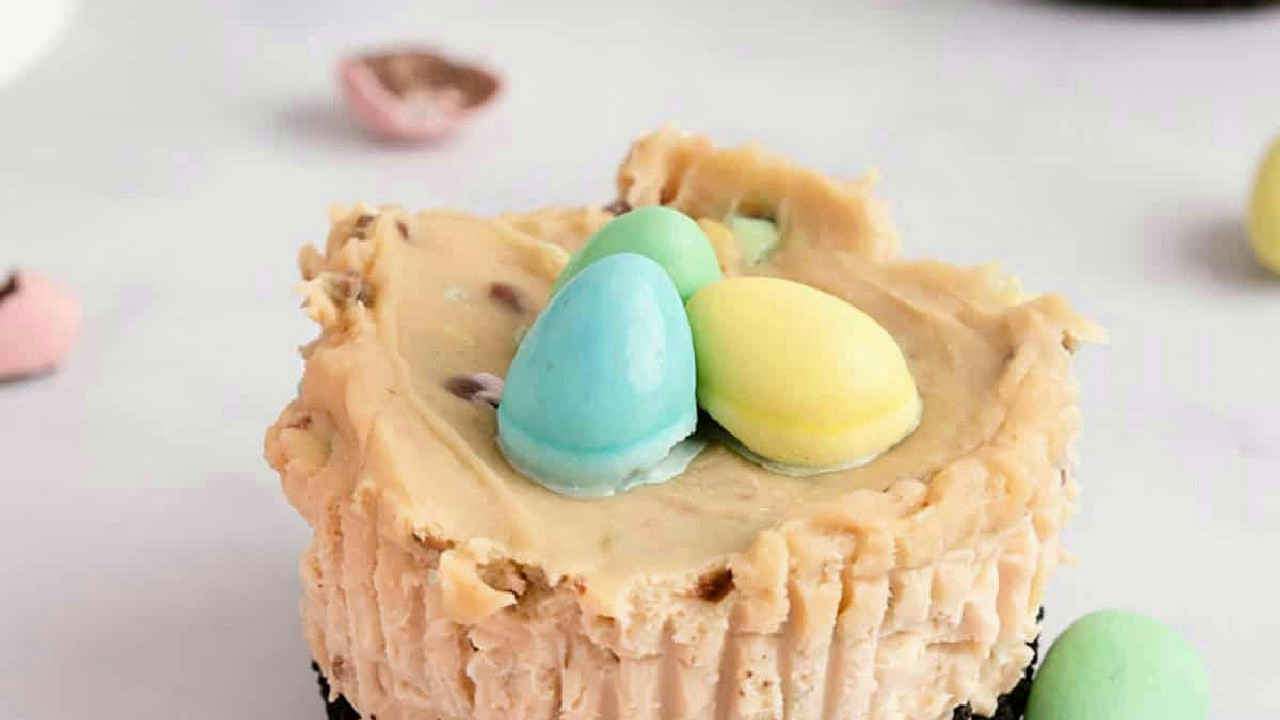 No Bake Mini Egg Cheesecake