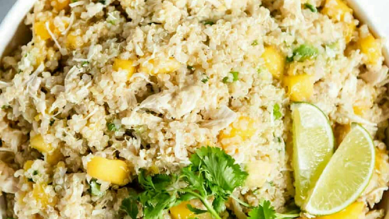 EASY Mango Chicken Quinoa Salad