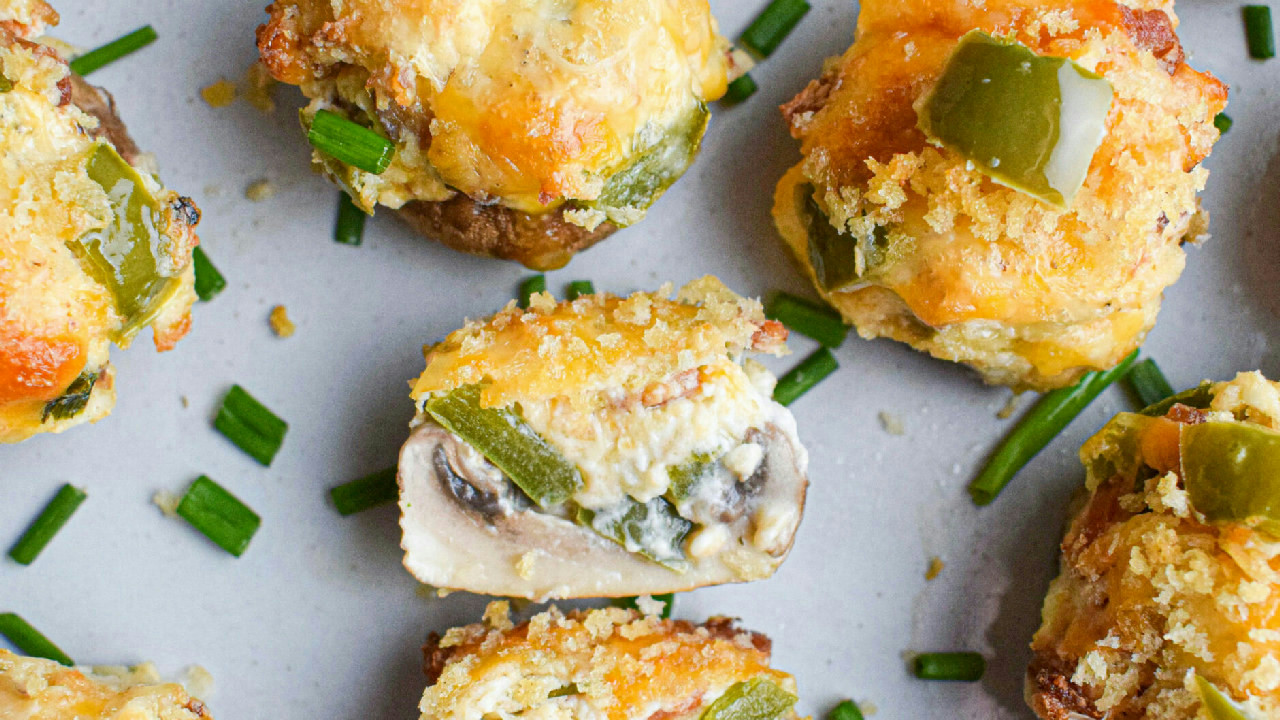 Jalapeno Popper Stuffed Mushrooms