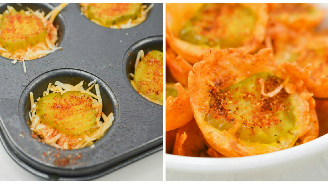 Cripsy Cheese Pickle Chips (Easy Keto Snack)
