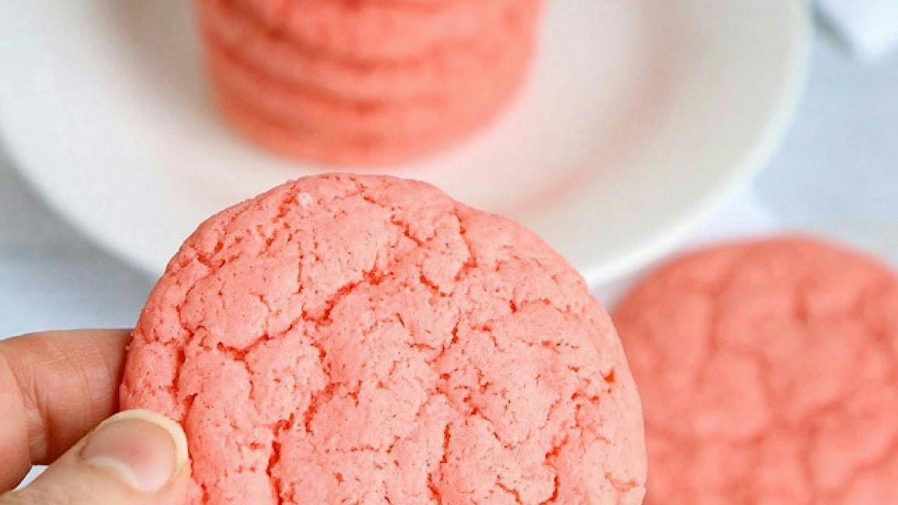 Strawberry Cake Mix Cookies