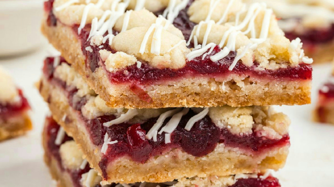 Cranberry White Chocolate Crumb Bars