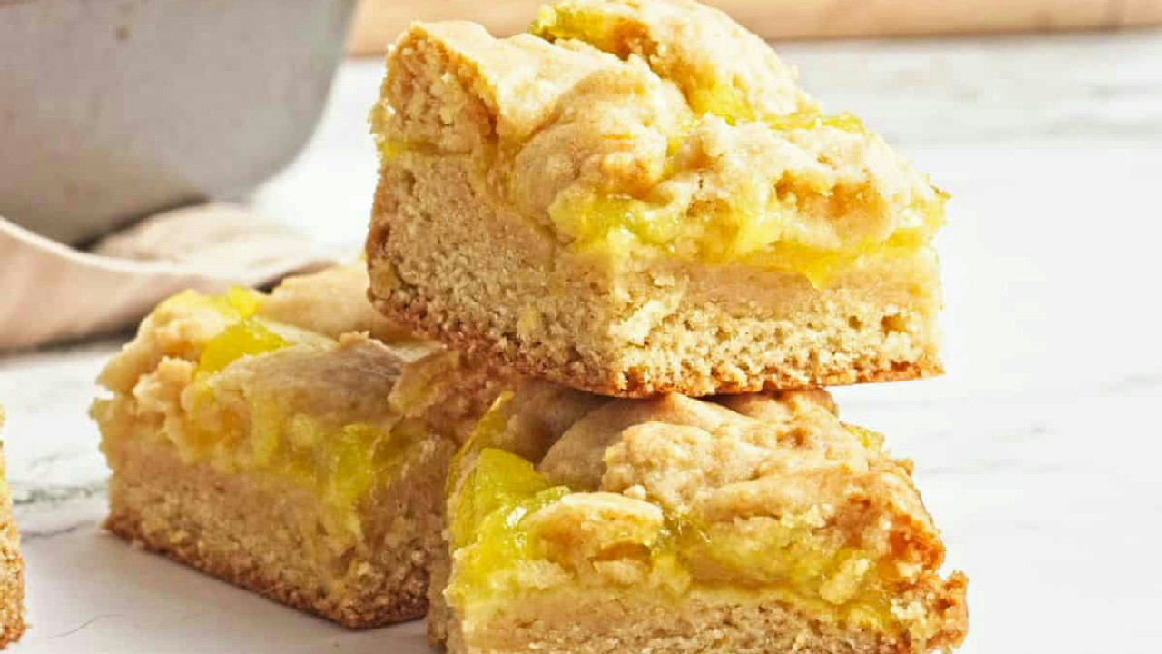 Vegan Lemon Curd Cookie Bars