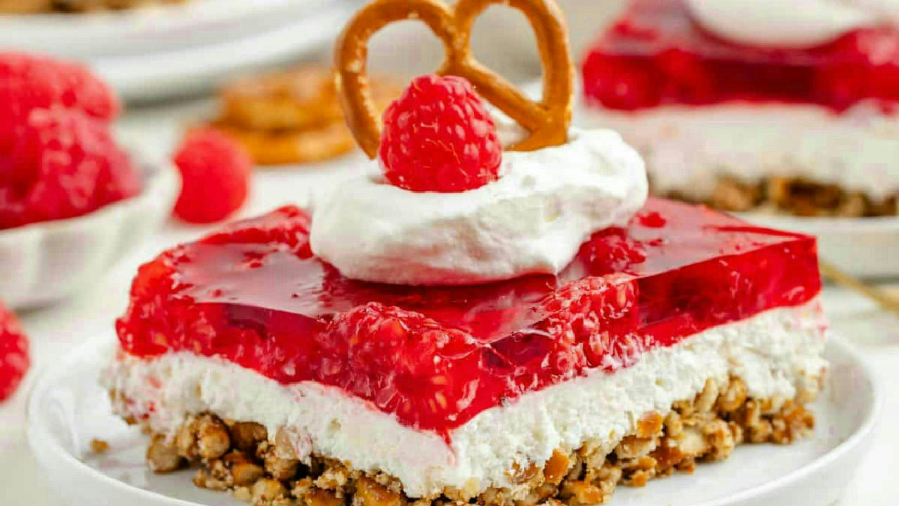 Raspberry Pretzel Jello Salad Raspberry Pretzel Jello Salad