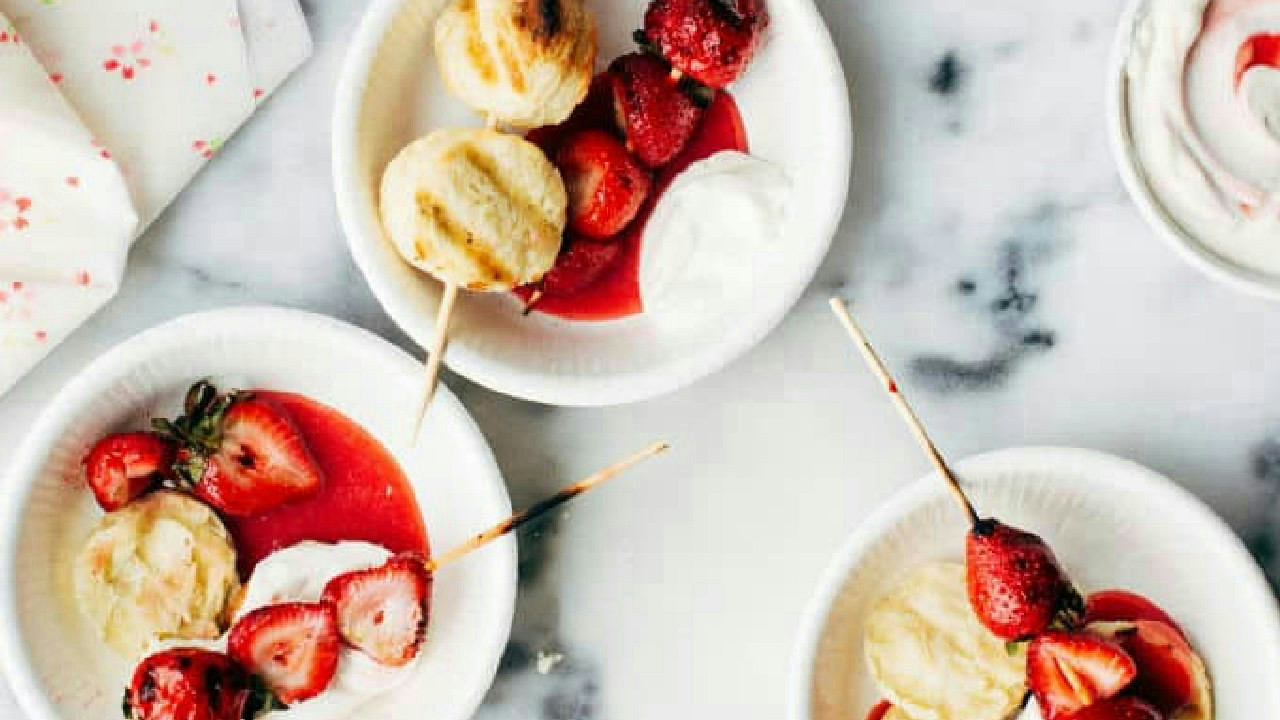 Grilled Strawberry Shortcake Kebabs Recipe - Foodess.com Grilled Strawberry Shortcake Kebabs Recipe - Foodess.com