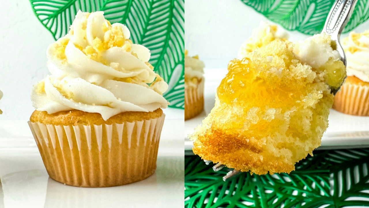 Pineapple Crunch Cupcakes