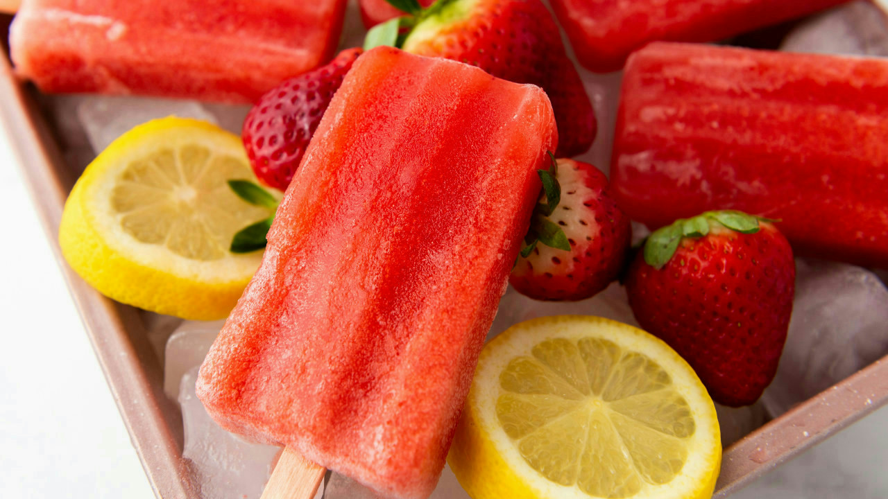 Strawberry Lemon Popsicles Strawberry Lemon Popsicles
