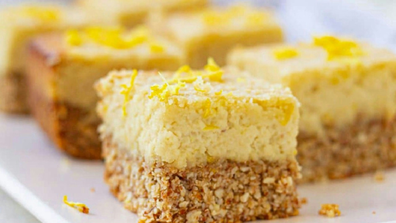 Healthy High Protein Lemon Bars as a Nutritious Snack