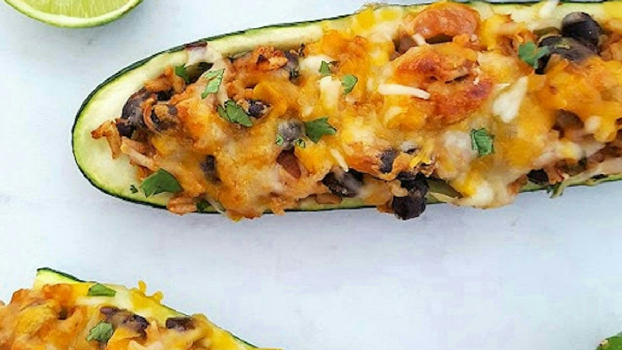 Stuffed Zucchini Boats Vegetarian Mexican Style