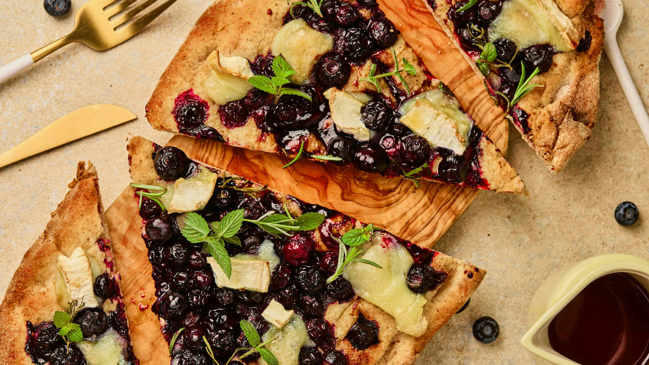 Rustic Blueberry Goat Cheese Flatbread
