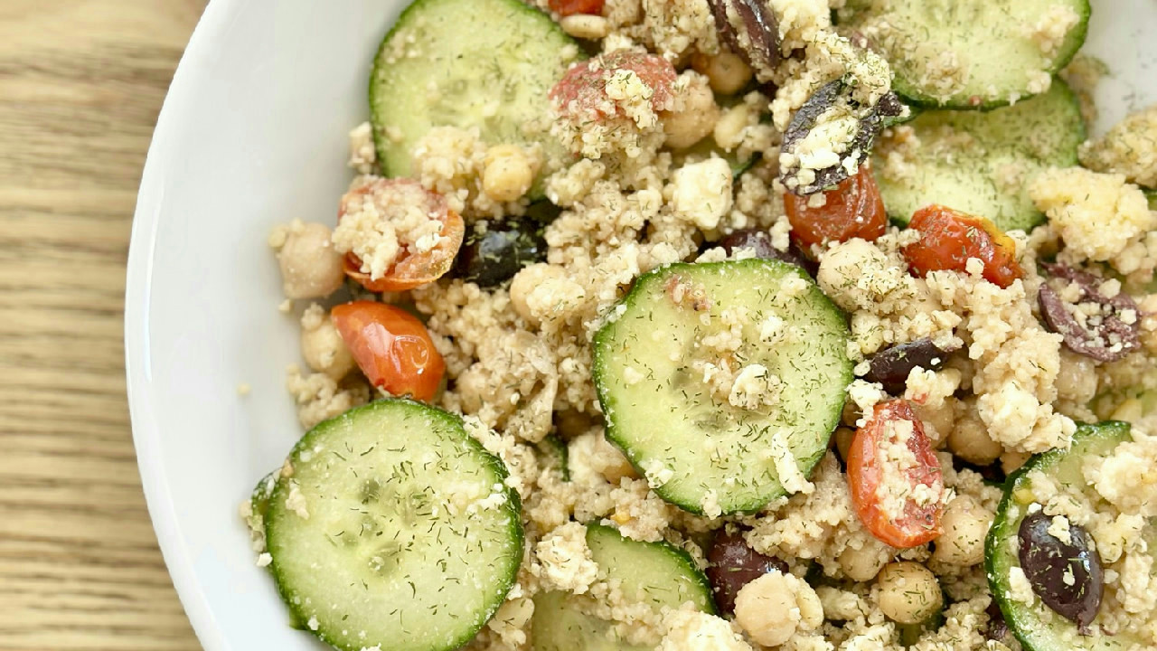 Delicious Greek Couscous Salad with Tzatziki Recipe