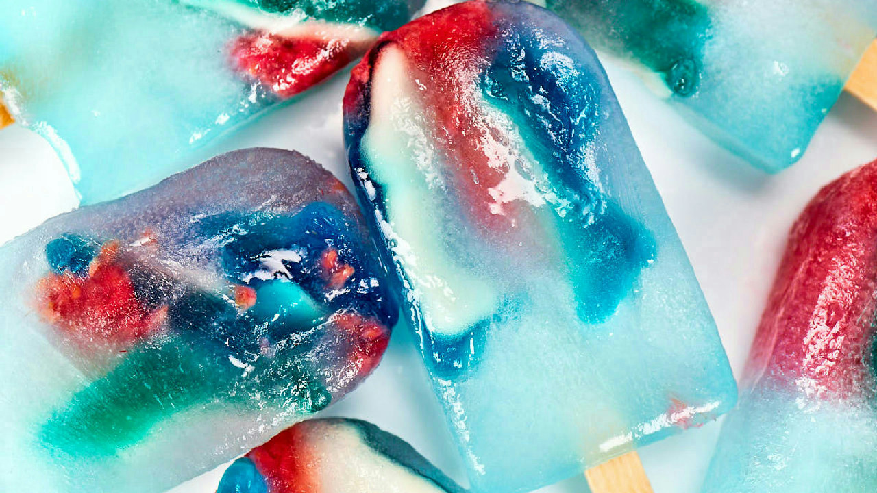 Ocean Blue Raspberry Popsicles