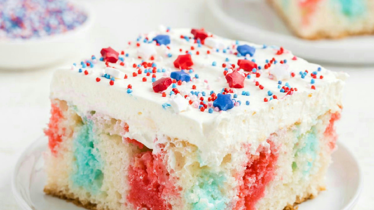 4th of July Jello Poke Cake
