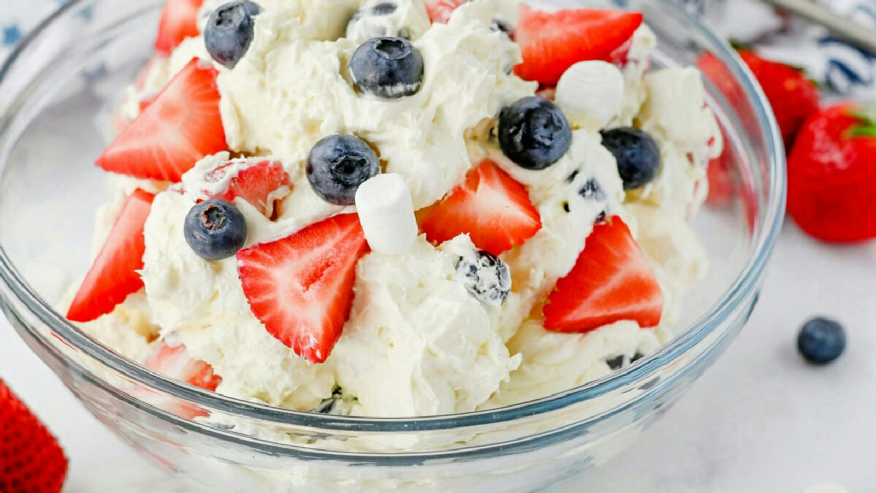 Red White and Blue Cheesecake Salad