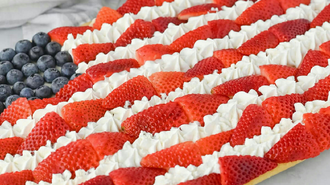 Red White and Blue Fruit Pizza
