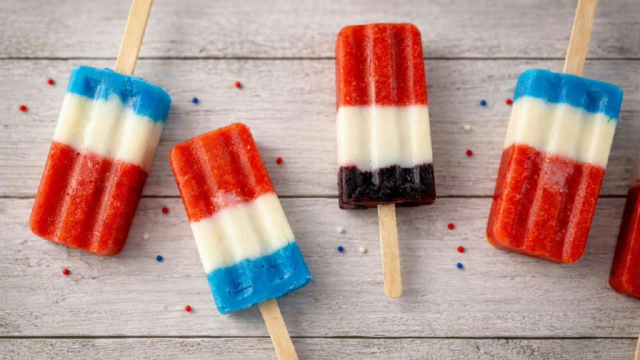 Healthy Homemade Red White & Blue Popsicle's Recipe