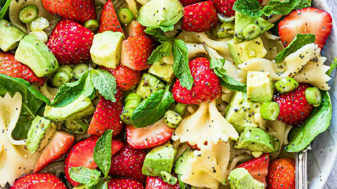 Strawberry Avocado Pasta Salad