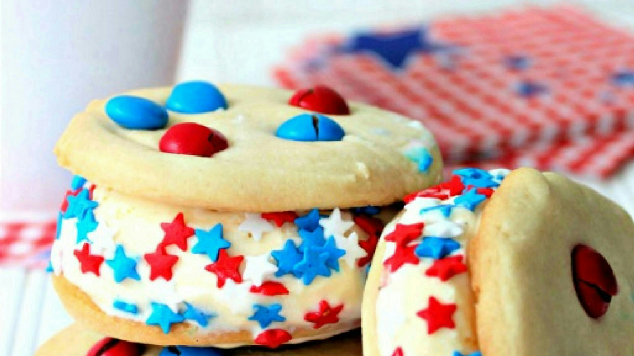 Red White and Blue Ice Cream Sandwiches