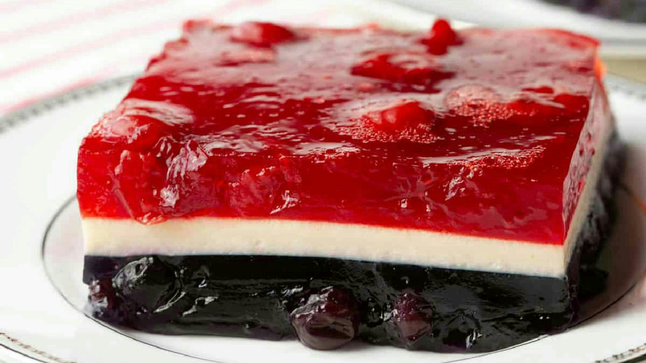 Red, White, and Blue Jello Dessert