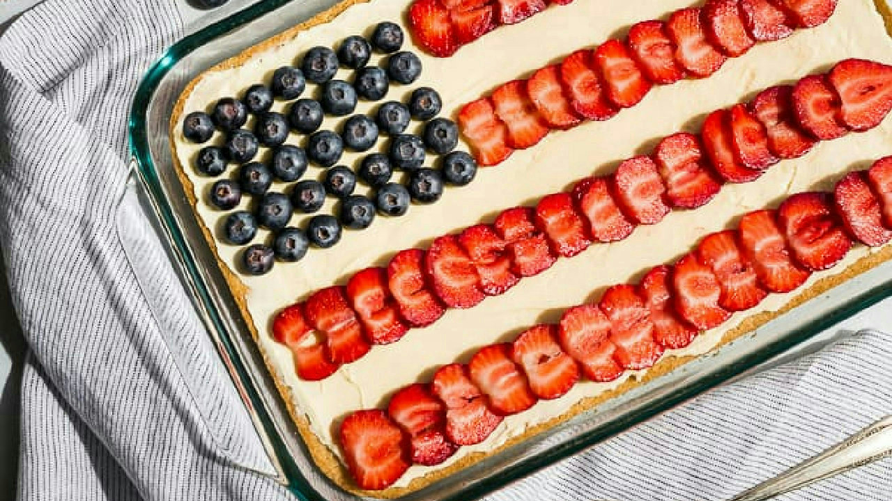 American Flag Cake (almond flour)
