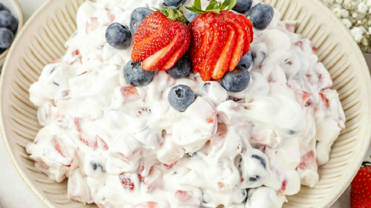 Red White & Blue Cheesecake Salad