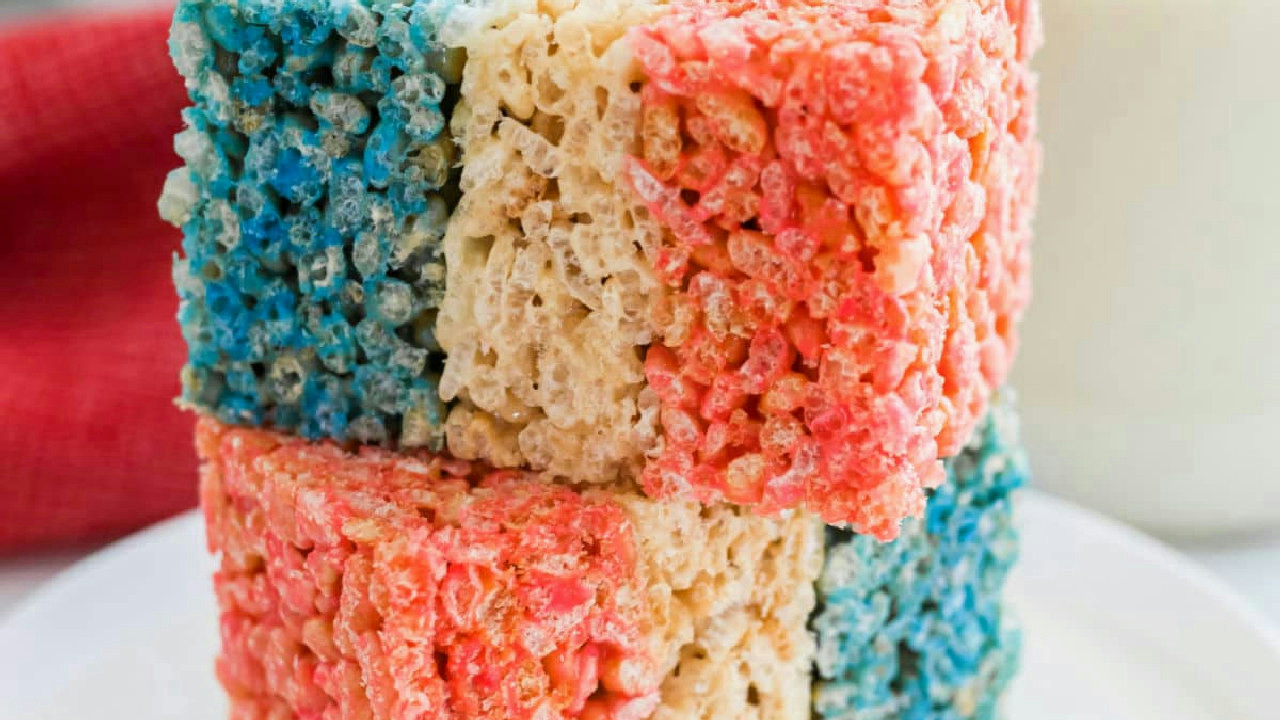 Red White and Blue Rice Krispies Treats