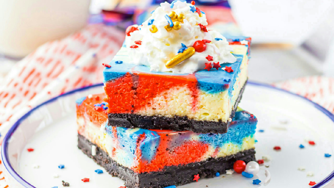 Red White and Blue Cheesecake Bars